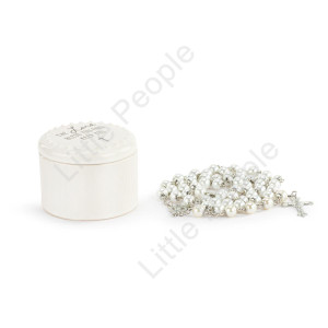 DEMDACO Baby - 10cm/4" Trinket Box & Rosary Tender Blessings