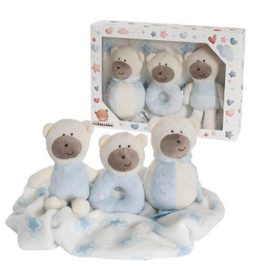 Baby Boy Gift Set Accessories & Star Blanket Blue (35x25x6cm)