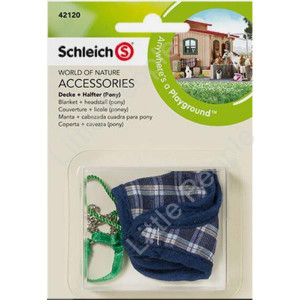 SCHLEICH 42120 Accessories - Equestrian PONY Plaid Blanket & Headstall
