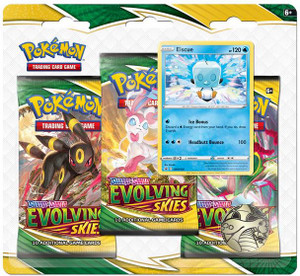Pokemon Sword & Shield Evolving Skies 3 PACK Blister Eiscue Factory Sealed