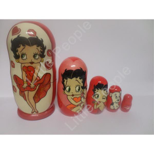 Russian Doll Wooden Matryoshka Babushka - Cartoon - Betty Boo Set