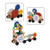 mechanical wooden set can be assembled in different models as shown in the image