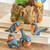 RAZ Imports Blue & Peach 2" Birds Set of 4