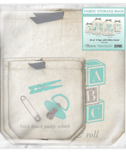 4 cotton muslin bags with twill ribbon drawstring closure