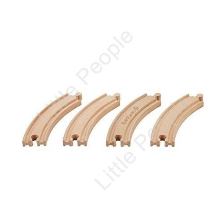 EverEarth Train 4 pcs Curved Train Tack Kids Pretend Play Eco-Friendly