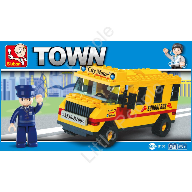 Sluban Compatible Building Blocks School Bus   105 Pieces