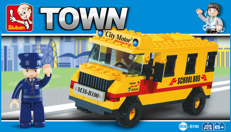 Sluban Compatible Building Blocks School Bus   105 Pieces