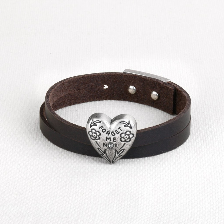 Demdaco Story Heart Bracelet -Forget Me Not Real Leather
By Demdaco