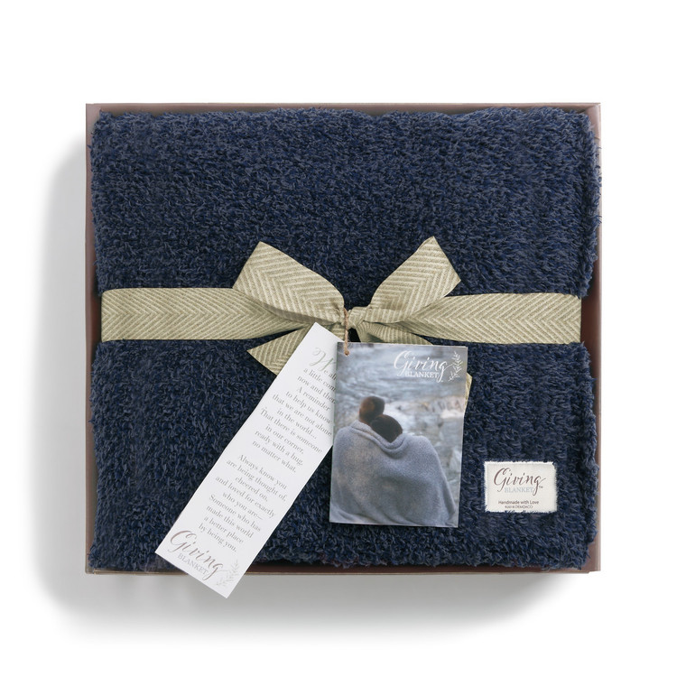 Demdaco Navy Giving Blanket Beautifly Gift boxed