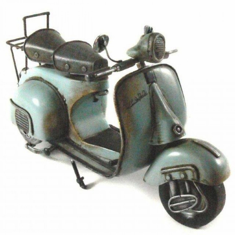 Motorcycle Vespa Light Blue 31cm Tin Boyle Automobelia