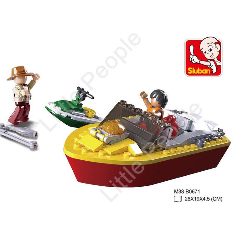 Sluban Compatible Building Blocks SURF BEACH PATROL RESCUE BOAT
