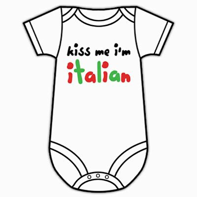 Size 00 Kiss Me I'm Italian 3-6mths Baby Grow Suit