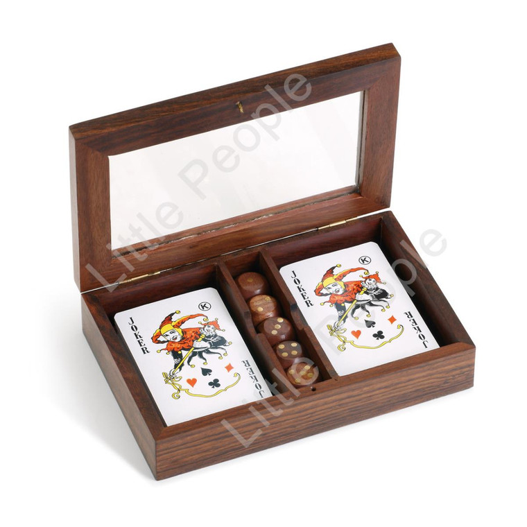 Executive Wood Dice & Card Set Man Gear by Demdaco Wooden Games