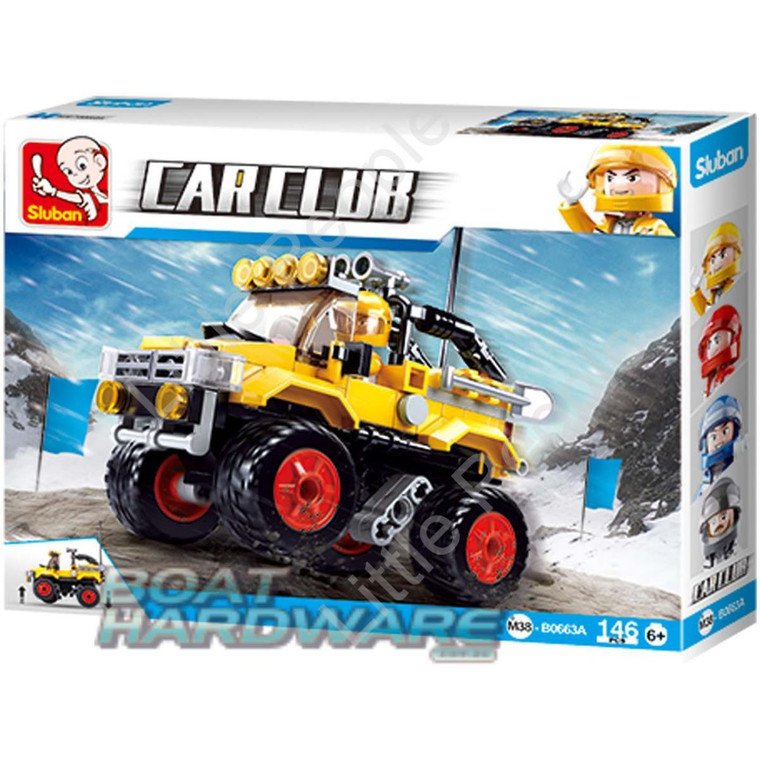 Sluban Compatible Building Blocks CAR CLUB Yellow Offroad