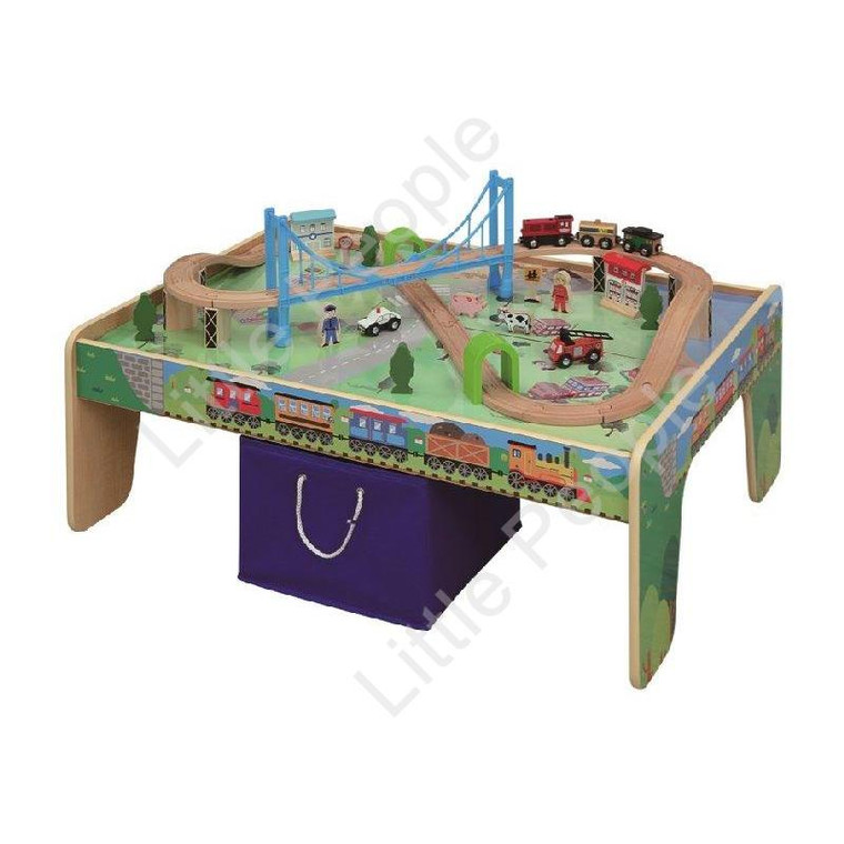 Maxim Wooden Train Table with 50pc Train Set and Storage Bin last ones