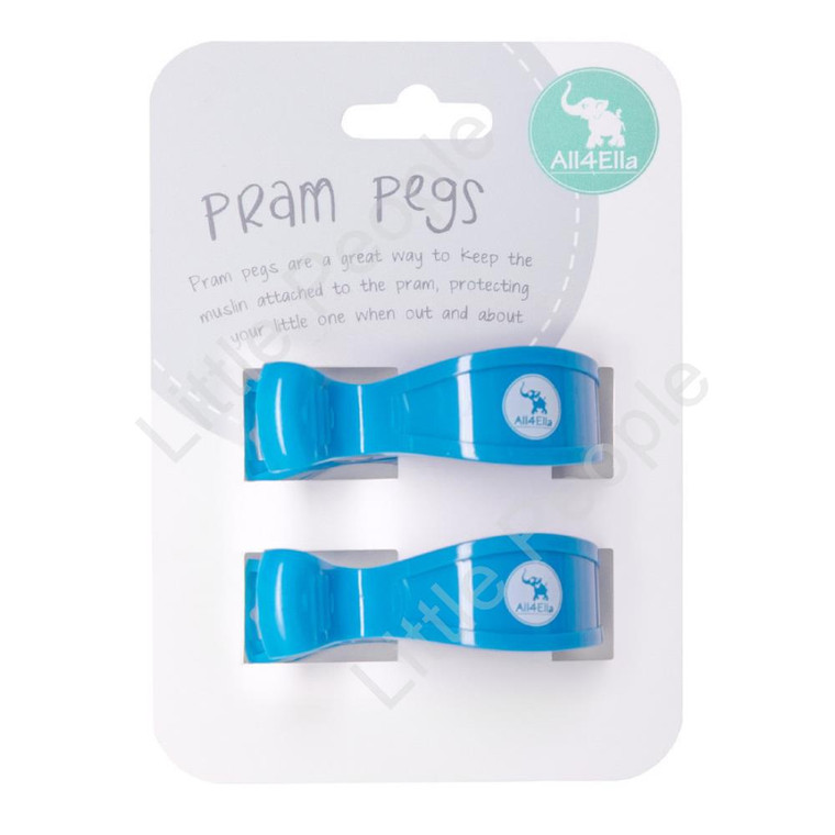 All 4 Ella 2 Pack Pram Pegs- Blue Fluro Gift Idea