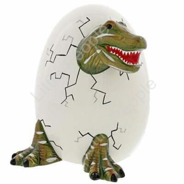 Roar Some T-Rex Dinosaur Hatching Egg Ceramic Savings Money Bank Box A29325