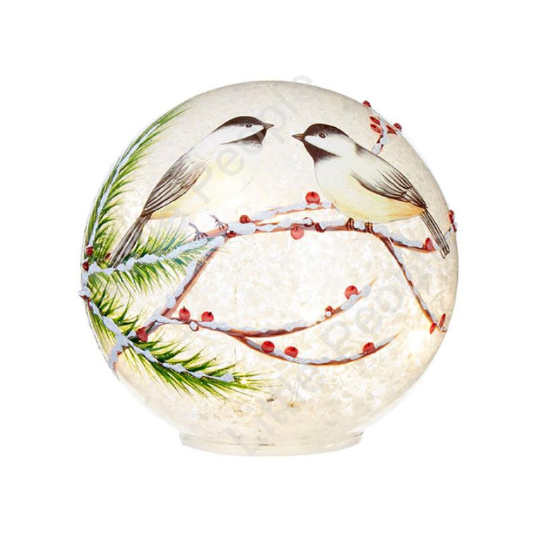 RAZ Imports 6" CHICKADEE LIGHT UP BALL CHRISTMAS