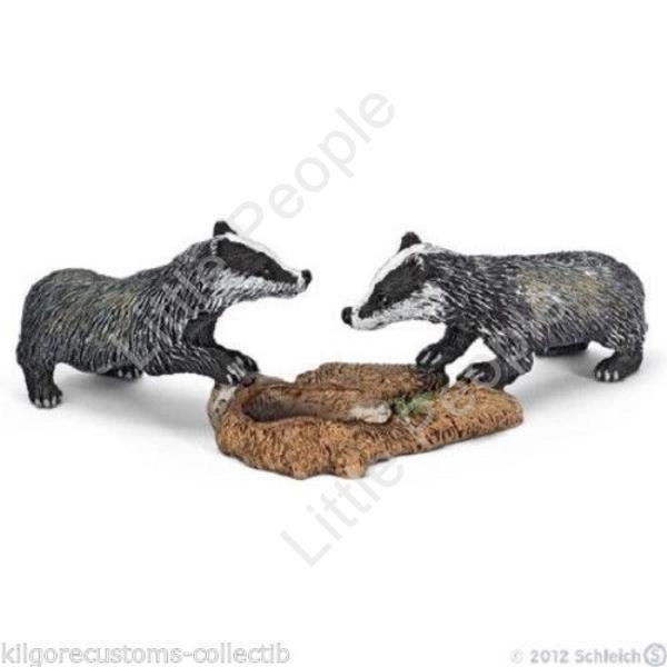 Schleich - Badger Cubs Pair Figurine Figure Farm Animal Toy