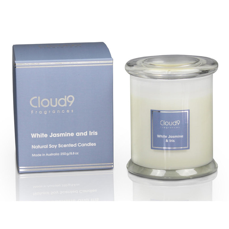 White Jasmine & Iris Scented Candle By Cloud Nine