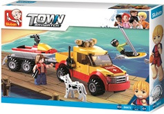 Sluban Compatible Building Blocks SURF BEACH LIFE BUGGY & JET SKI
