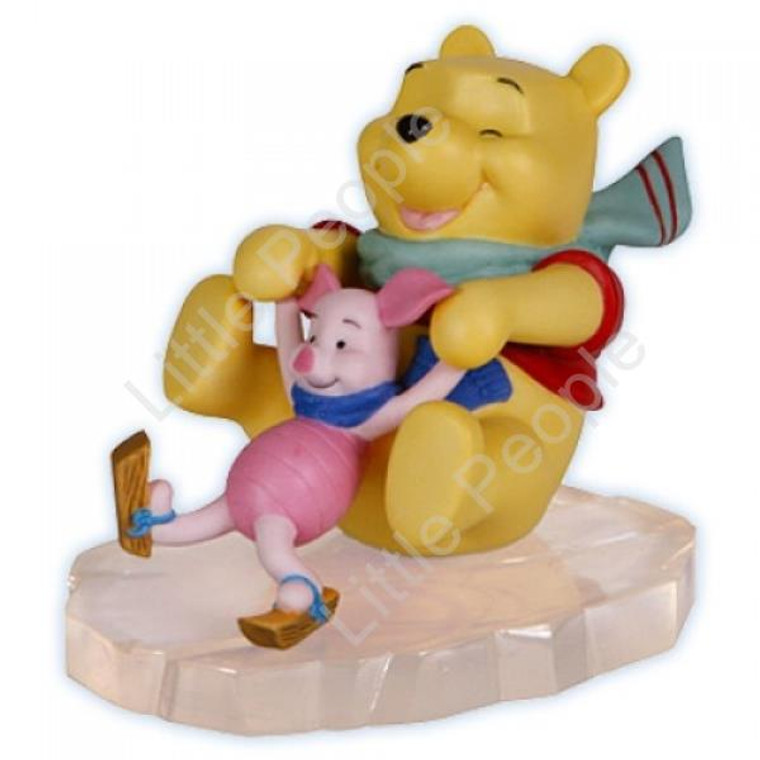 Disney Showcase - Pooh & Piglet Ice Skating - Precious Moments Figurine last one