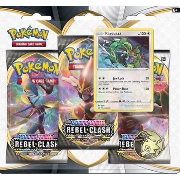 Pokemon - TCG - Rebel Clash Three Booster Blister Rayquaza