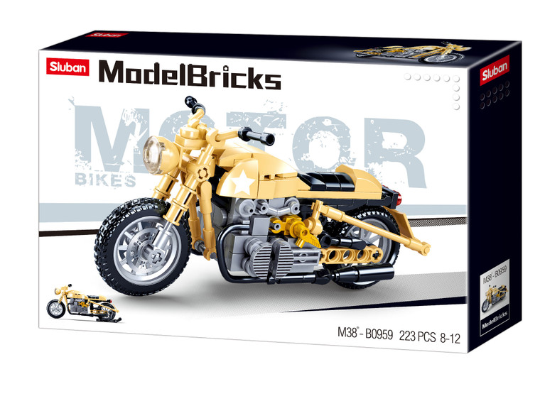 Sluban Compatible Building Blocks MB R75 MOTORCYCLE 223 PCS C36