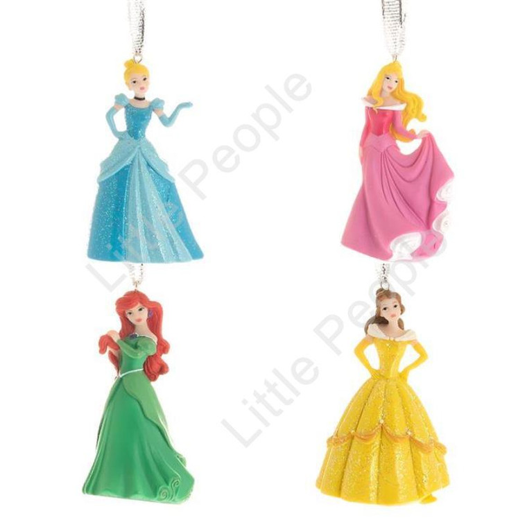 Disney Christmas By Widdop And Co Hanging Ornaments: Princesses (set Of 4)