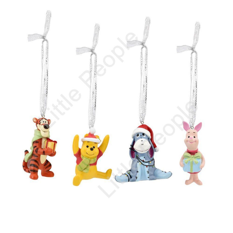 Disney Christmas By Widdop And Co Hanging Ornaments:pooh & Friends (set Of 4)