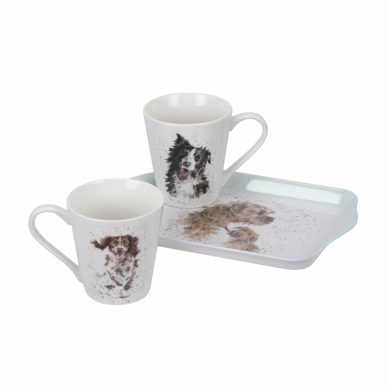 Wrendale by Royal WorcesterCups & Tray Set Dogs