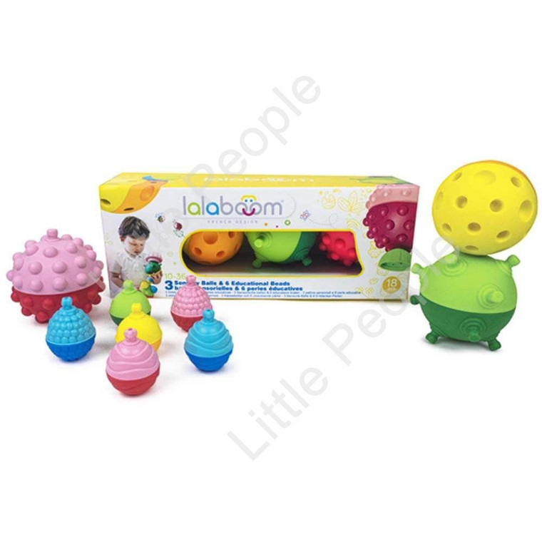 Lalaboom 3 Sensory Balls & Beads - 18 Pcs