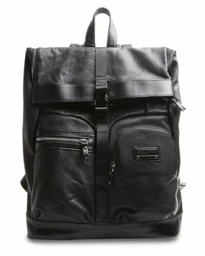 Men's Republic Leather Backpack - Black Pebbled Cowhide