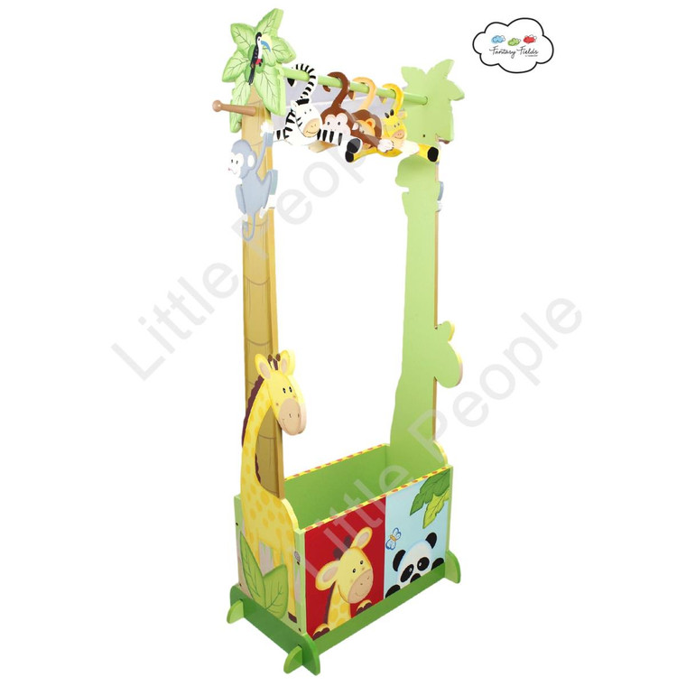 Sunny Safari Dress Up Valet Rack w/ 4 Hangers Wooden Furniture