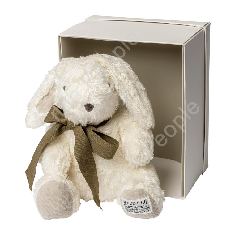 Organic Flopsy Bunny Soft Toy - Gift Boxed - White