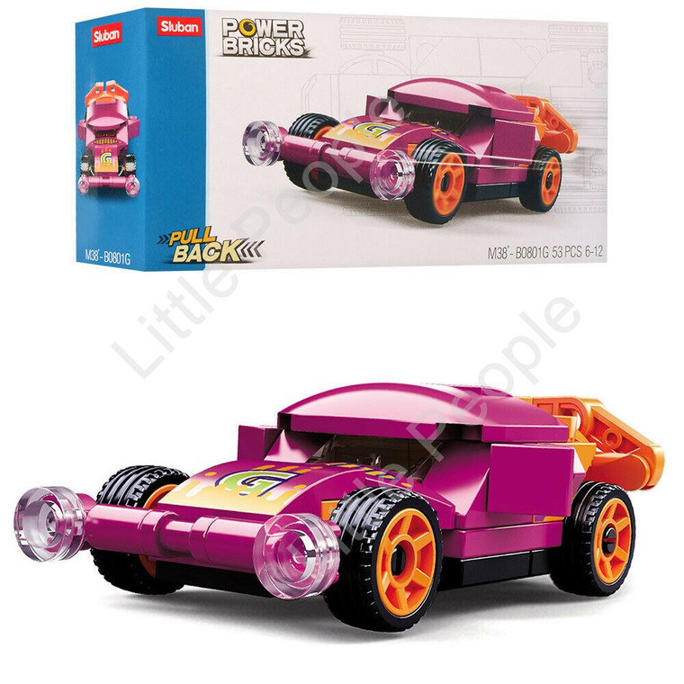 Sluban Compatible Building Blocks Power Bricks Pull Back Car -Purple Wing