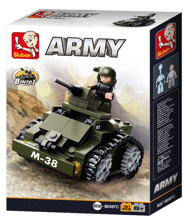 SLUBAN B0587C ARMY TANK 158 PCS C72