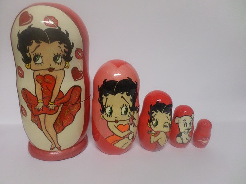Russian Doll Wooden Matryoshka Babushka - Cartoon - Betty Boo Set