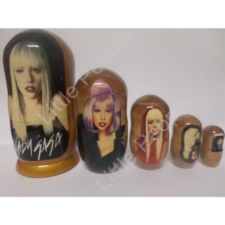 Russian Doll Wooden Matryoshka Babushka - Personalities - Lady Gaga