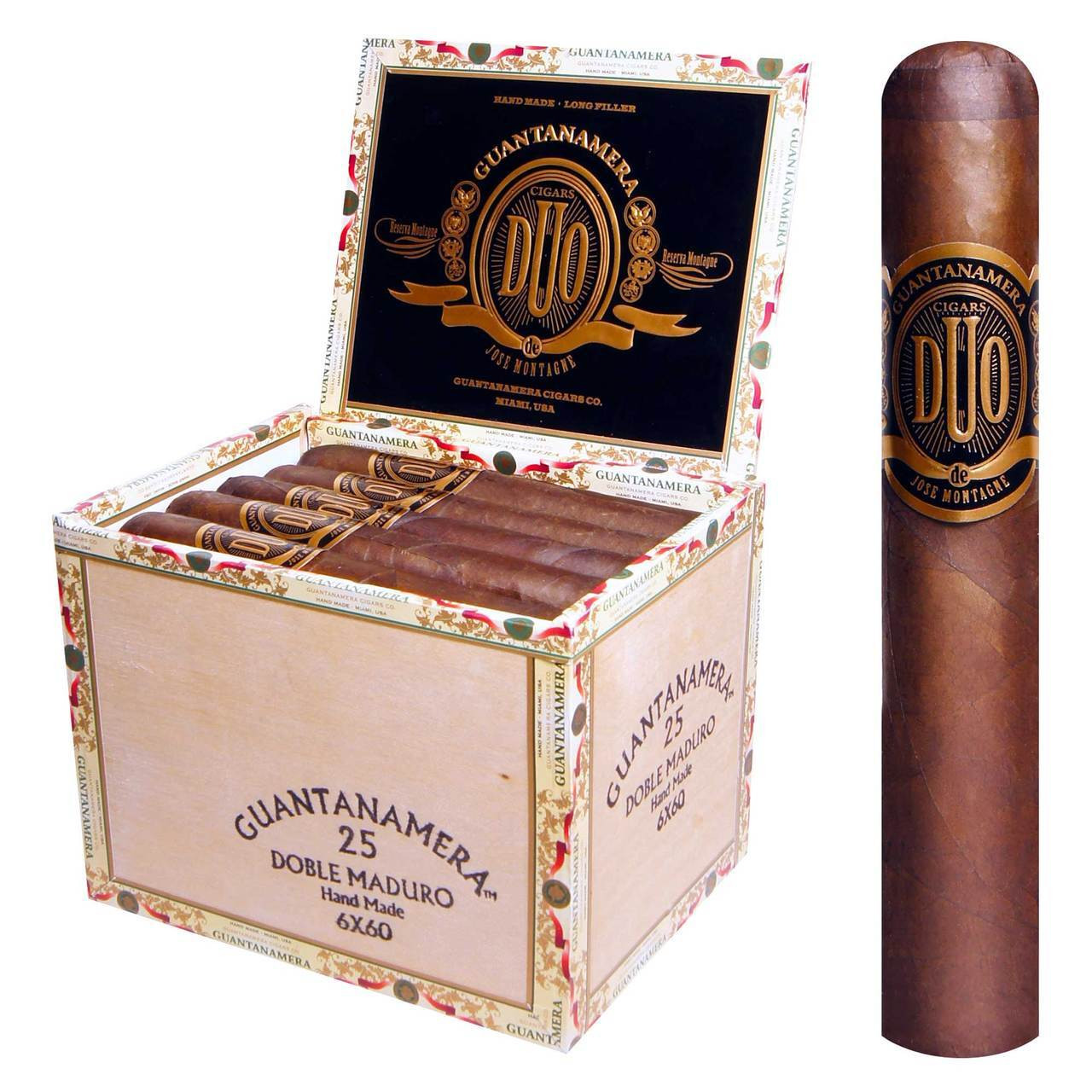 Duo Miami Double Maduro 6 X 60 Cigar Box Of 25 Cigars