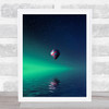 Balloon On Lake Batllava Landscape Sunset Reflection Night Wall Art Print