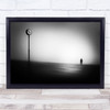 There Is Still Time Landscape Beach Clock Person B&W Watch Wall Art Print