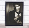 Woman Portrait B&W Black And White Face Jawline Expression Wall Art Print