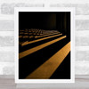 Golden Lines Abstract Shadow Pattern Zig Zag Shadows Dark Wall Art Print