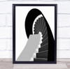 Jump On Top Of Me Graphic Shapes Geometry Abstract Stairs Wall Art Print