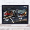 Malecon Cuba Havana Street Car Dog Couple Pair Sunglasses Wall Art Print