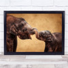 Hand In Animal Animals Elephant Elephants Cute Trunk Hug Wall Art Print
