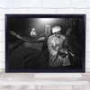 Old Boat Abstract B&W Blackaamp;White Workers Turban Man Wall Art Print