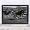 Stampede Animal Animals Horse Horses Motion Blur Blurry Wall Art Print