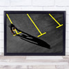 Painter Man Shadow Yellow Paint Lines Parking Asphalt Wall Art Print